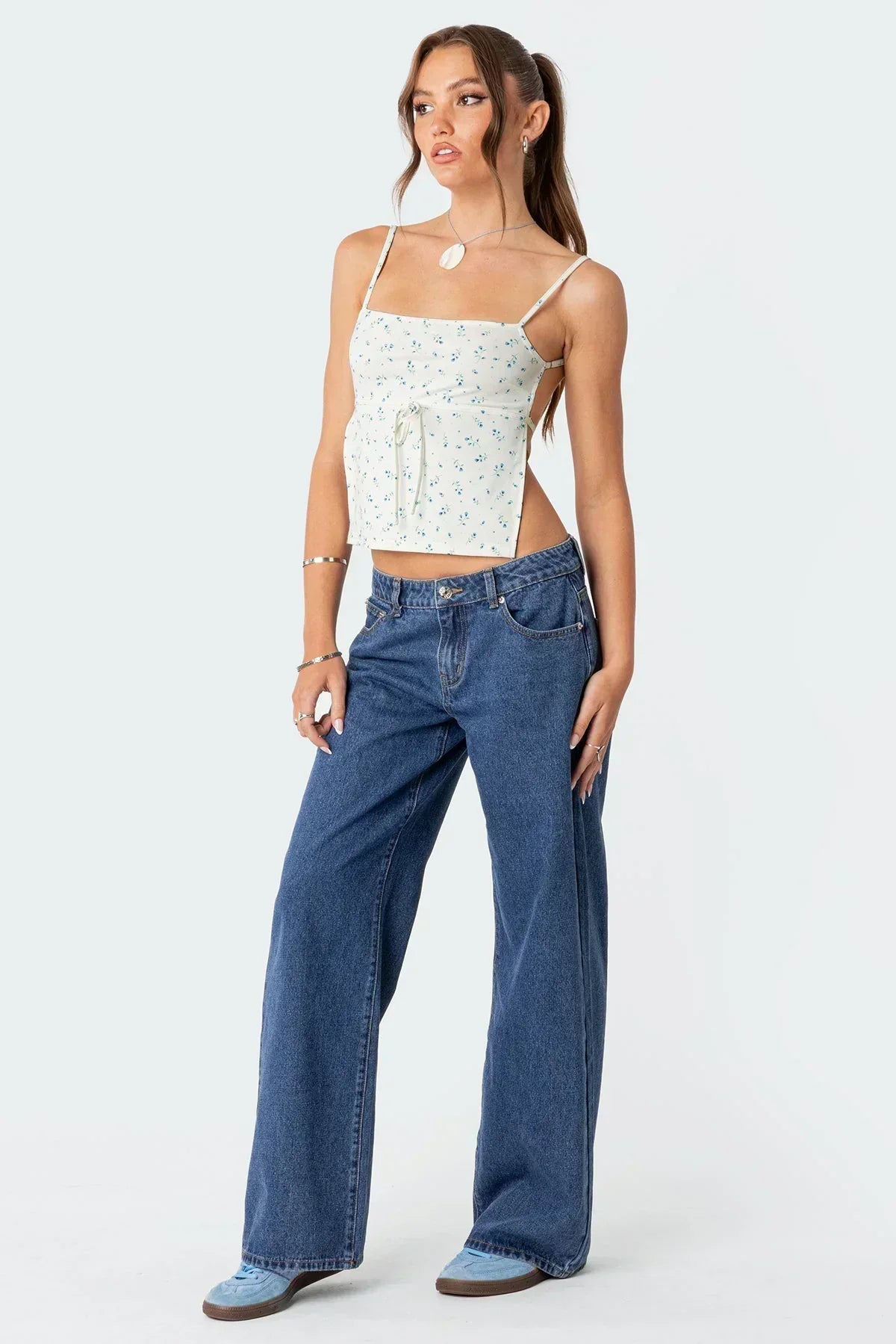 De retro flair jeans met lage taille